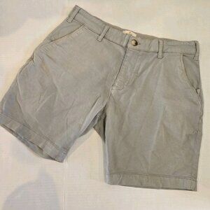 Marine Layer Men’s Size 32 Flat Front Shorts Preppy Grey Organic Cotton